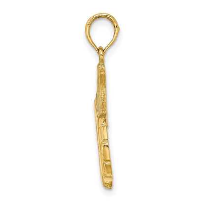 14K Gelbgold Charm "Fußballschuh kickt Ball" 2-D