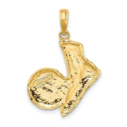 14K Gelbgold Charm "Fußballschuh kickt Ball" 2-D