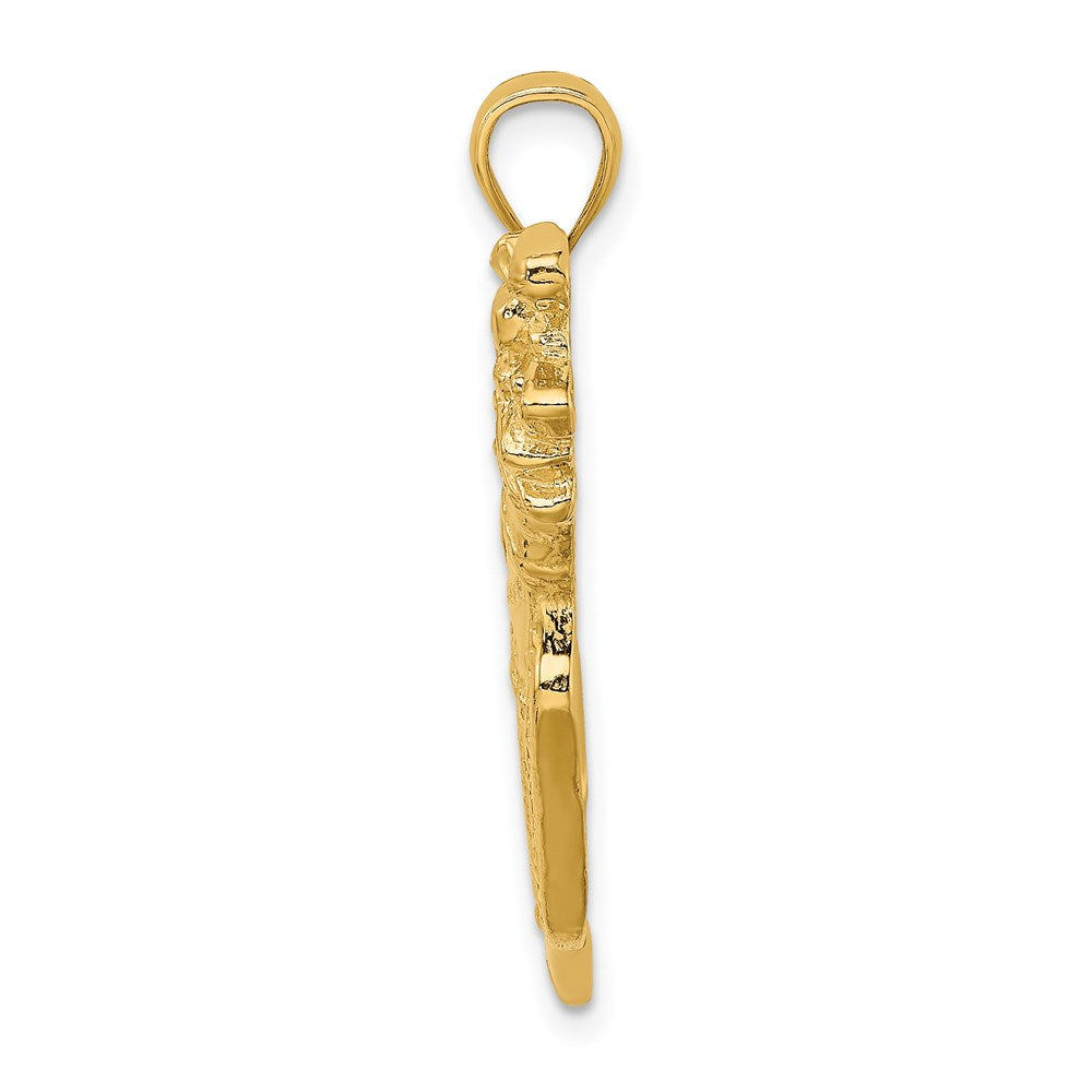14K Gelbgold Golftasche und Golfschläger-Charm 2-D