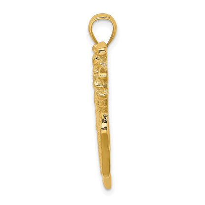 14K Gelbgold Golftasche und Golfschläger-Charm 2-D