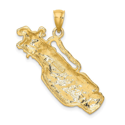 14K Gelbgold Golftasche und Golfschläger-Charm 2-D