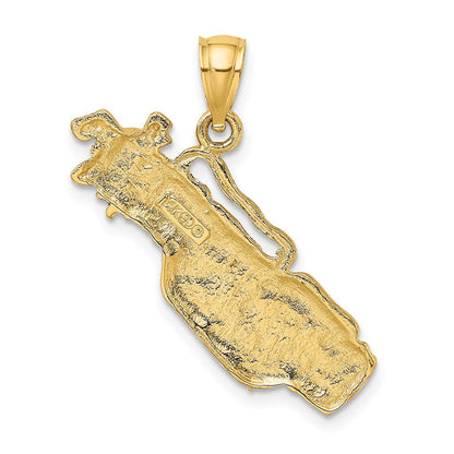 14K Gelbgold Golftasche und Golfschläger Charm, 2-D