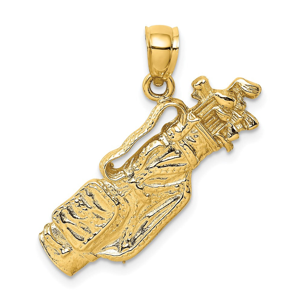 14K Gelbgold Golftasche und Golfschläger Charm, 2-D