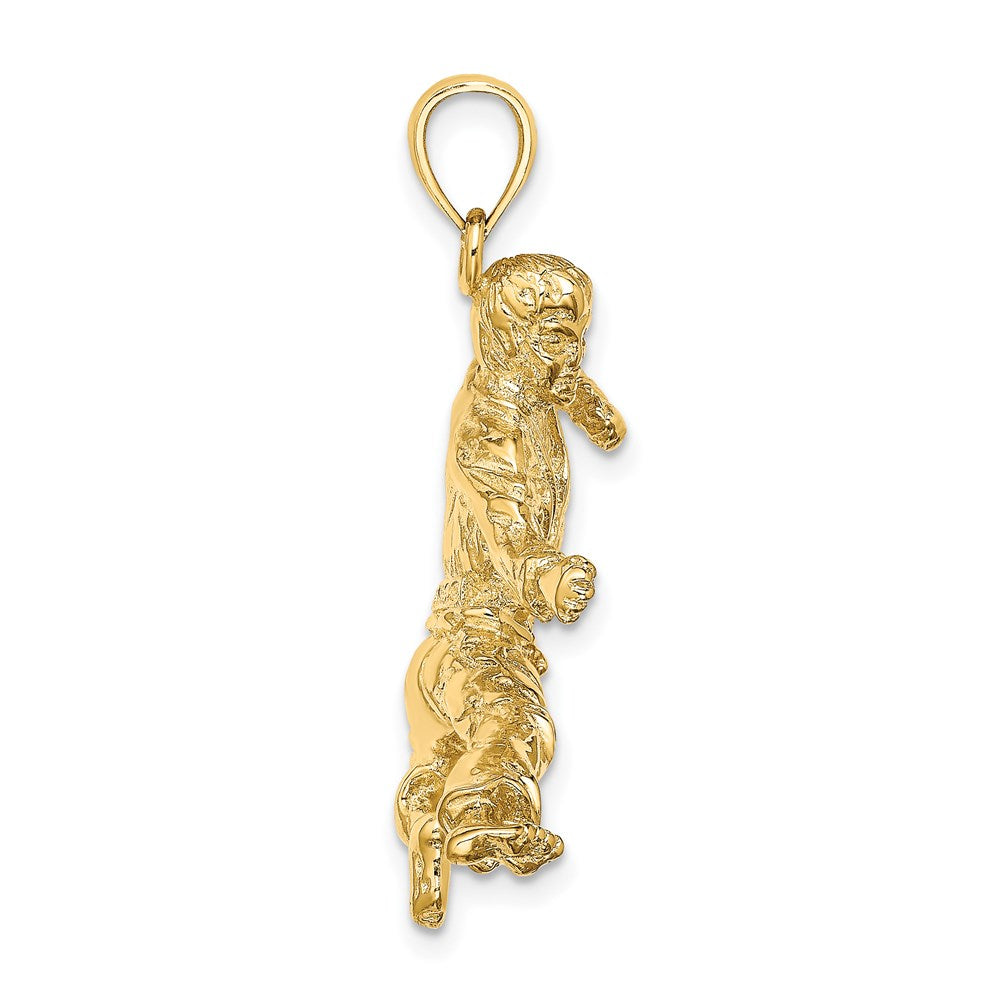 14K Gelbgold 3-D Karatemann-Anhänger