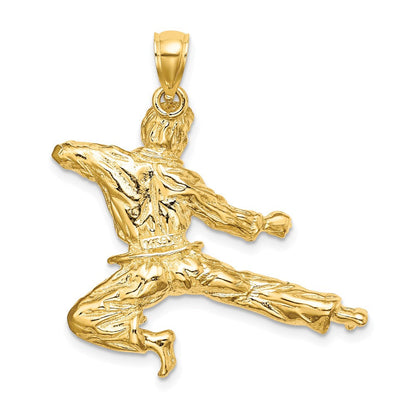 14K Gelbgold 3-D Karatemann-Anhänger