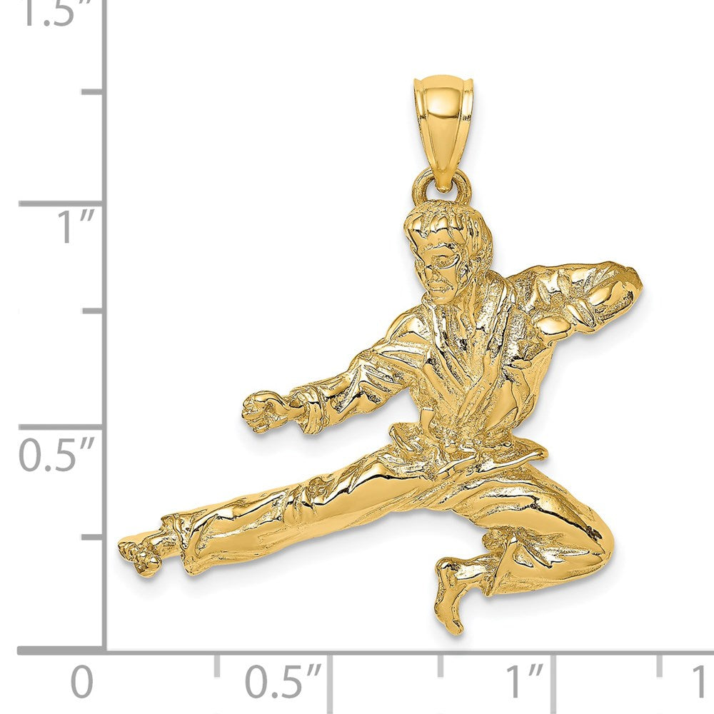 14K Gelbgold 3-D Karatemann-Anhänger