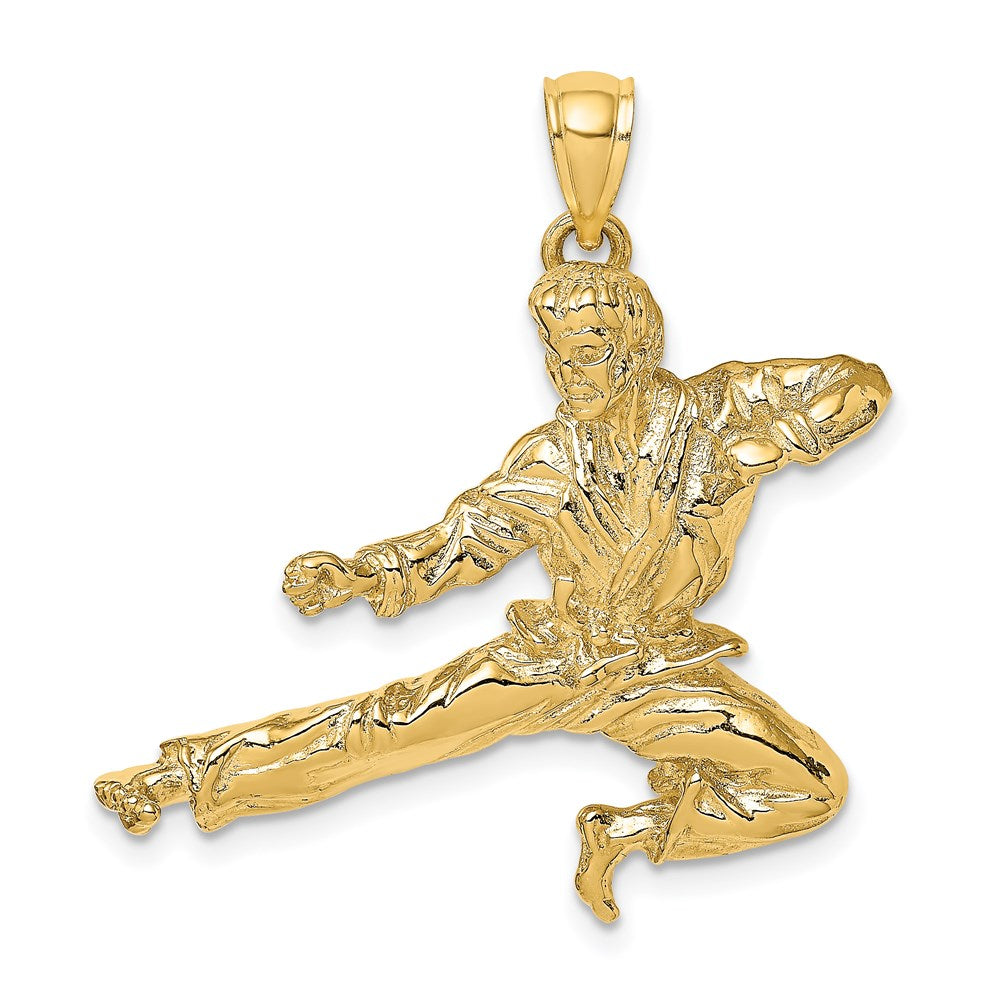 14K Gelbgold 3-D Karatemann-Anhänger