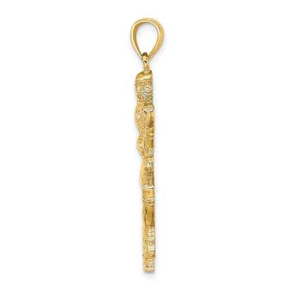 14K Gelbgold Poliert Charm "Football-Spieler im Lauf