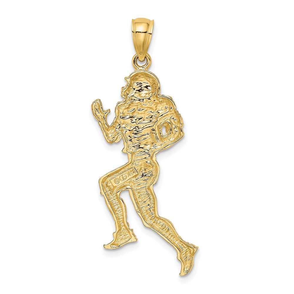 14K Gelbgold Poliert Charm "Football-Spieler im Lauf