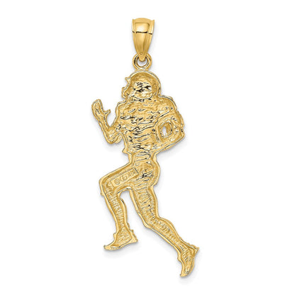14K Gelbgold Poliert Charm "Football-Spieler im Lauf