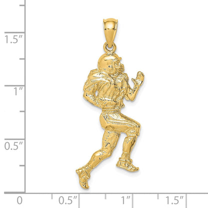 14K Gelbgold Poliert Charm "Football-Spieler im Lauf