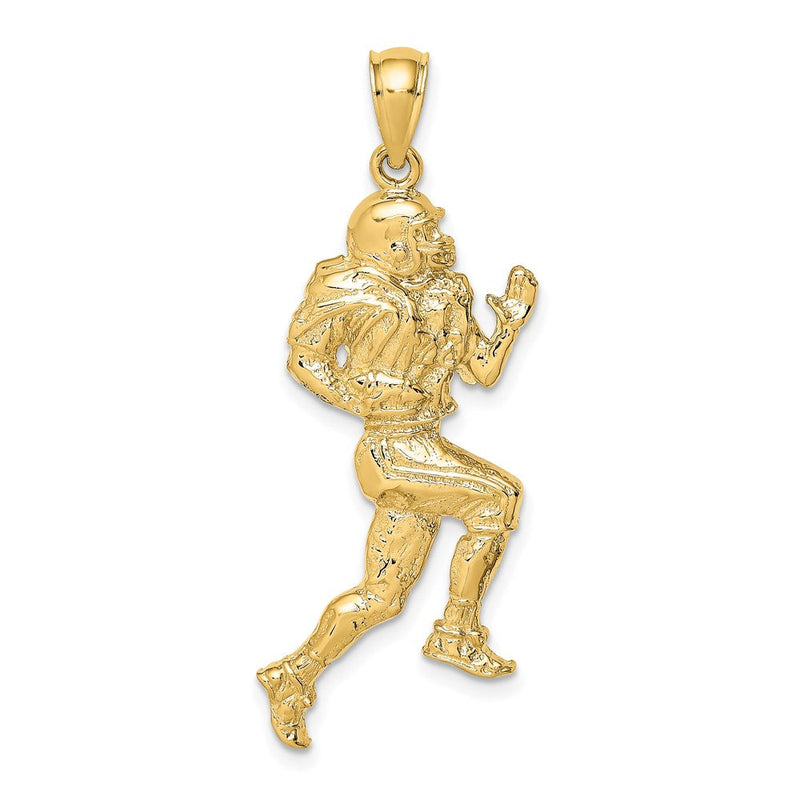 14K Gelbgold Poliert Charm "Football-Spieler im Lauf