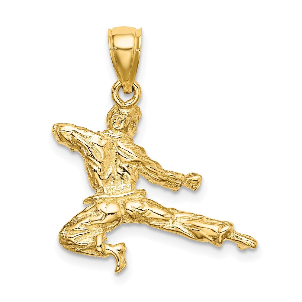 14K Gelbgold 3-D Karate-Mann-Anhänger