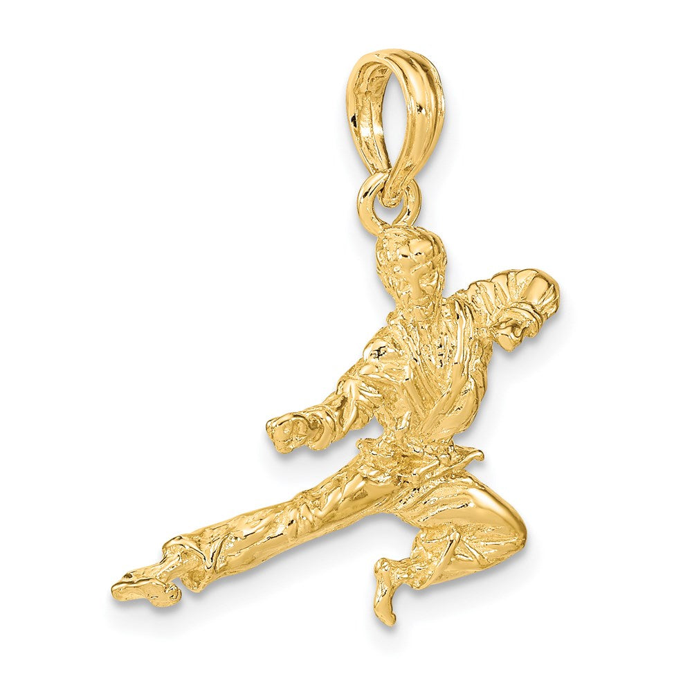 14K Gelbgold 3-D Karate-Mann-Anhänger
