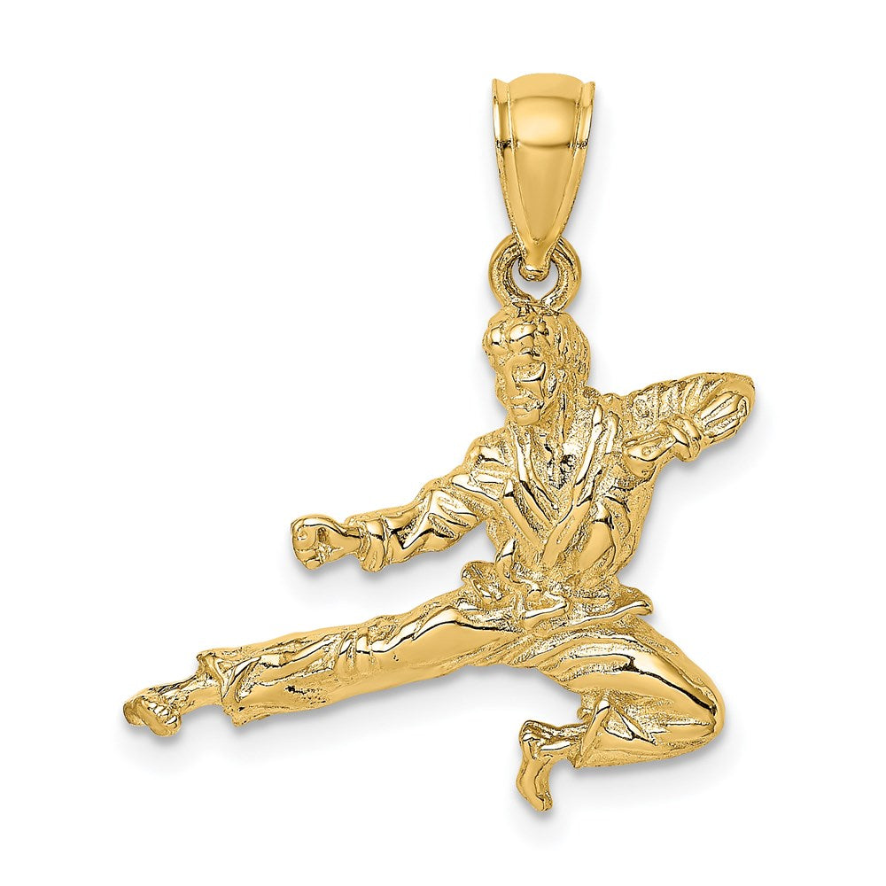 14K Gelbgold 3-D Karate-Mann-Anhänger