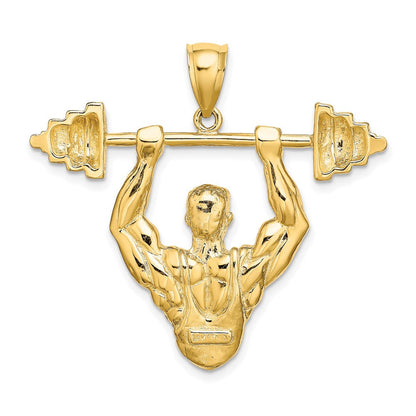 14K Gelbgold Bodybuilder-Anhänger