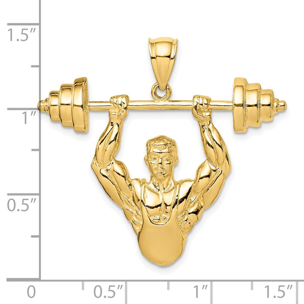14K Gelbgold Bodybuilder-Anhänger