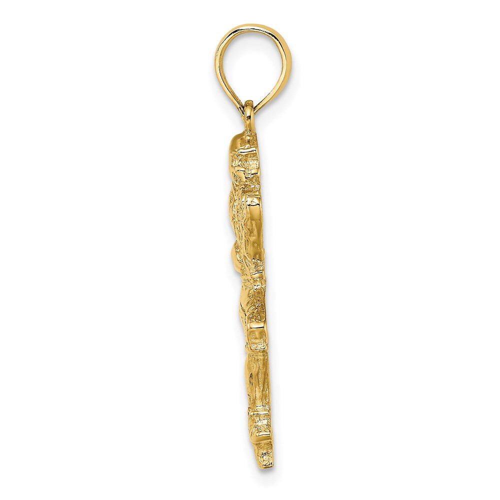 14K Gelbgold Polierter Laufender-Footballspieler-Charm
