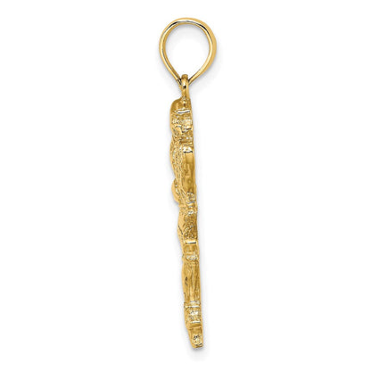 14K Gelbgold Polierter Laufender-Footballspieler-Charm