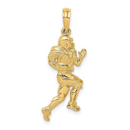 14K Gelbgold Polierter Laufender-Footballspieler-Charm
