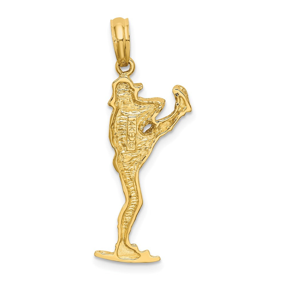 14K Gelbgold Charm „Baseball-Pitcher auf dem Hügel“ 2D