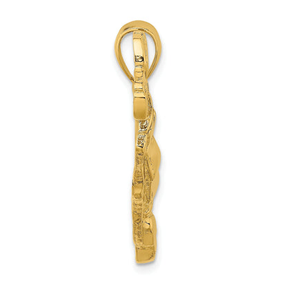 14K Gelbgold 2-D-Golftasche-Charm, poliert