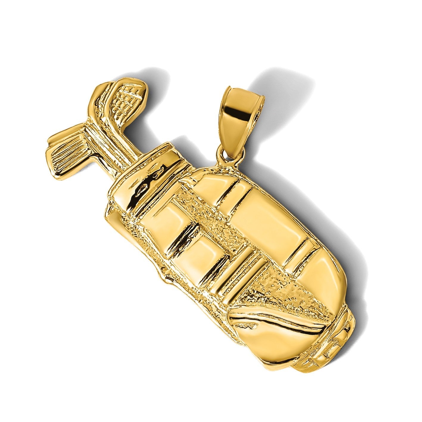 14K Gelbgold 2-D-Golftasche-Charm, poliert