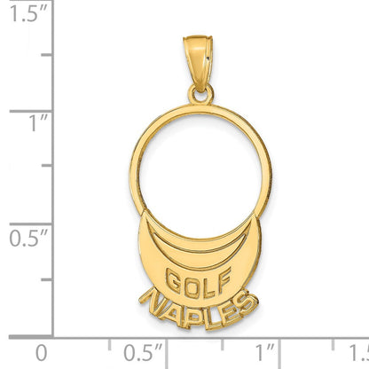 14K Gelbgold GOLF NAPLES Schirmmützen-Anhänger