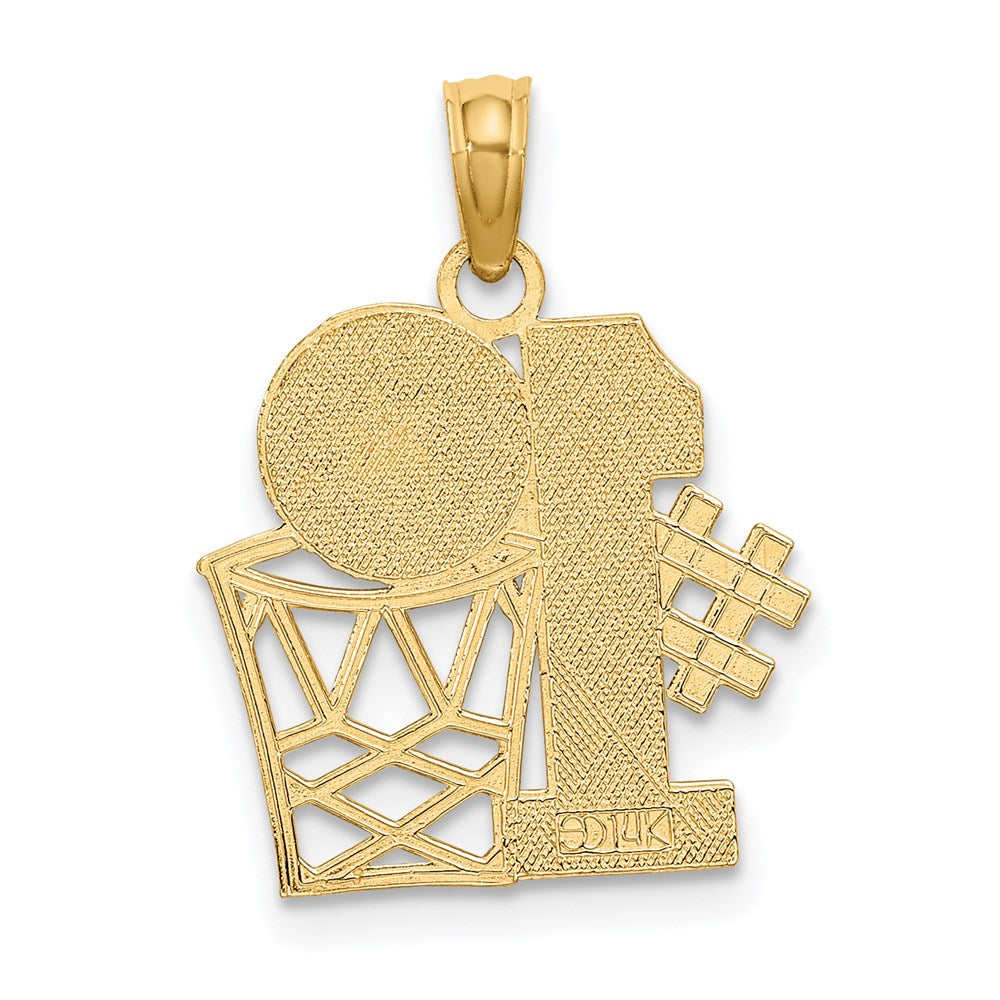14K Gelbgold #1 Basketball mit Creole Charm