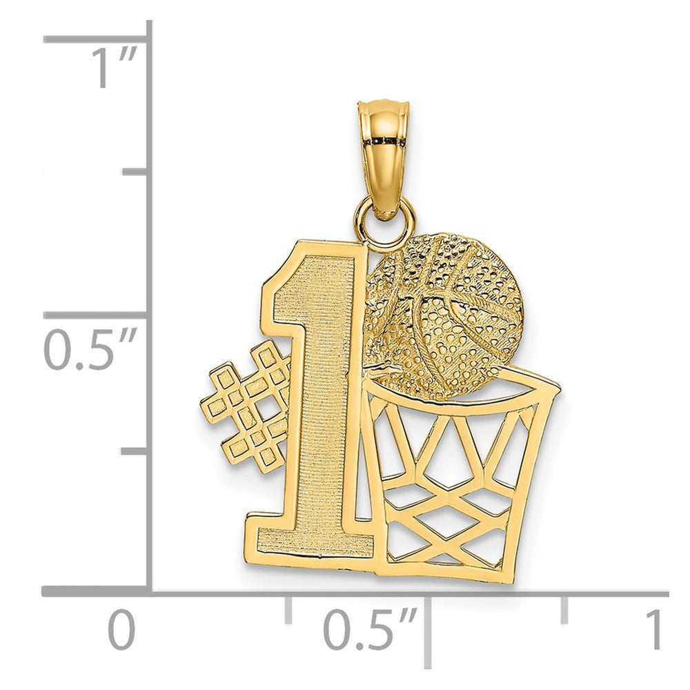 14K Gelbgold #1 Basketball mit Creole Charm