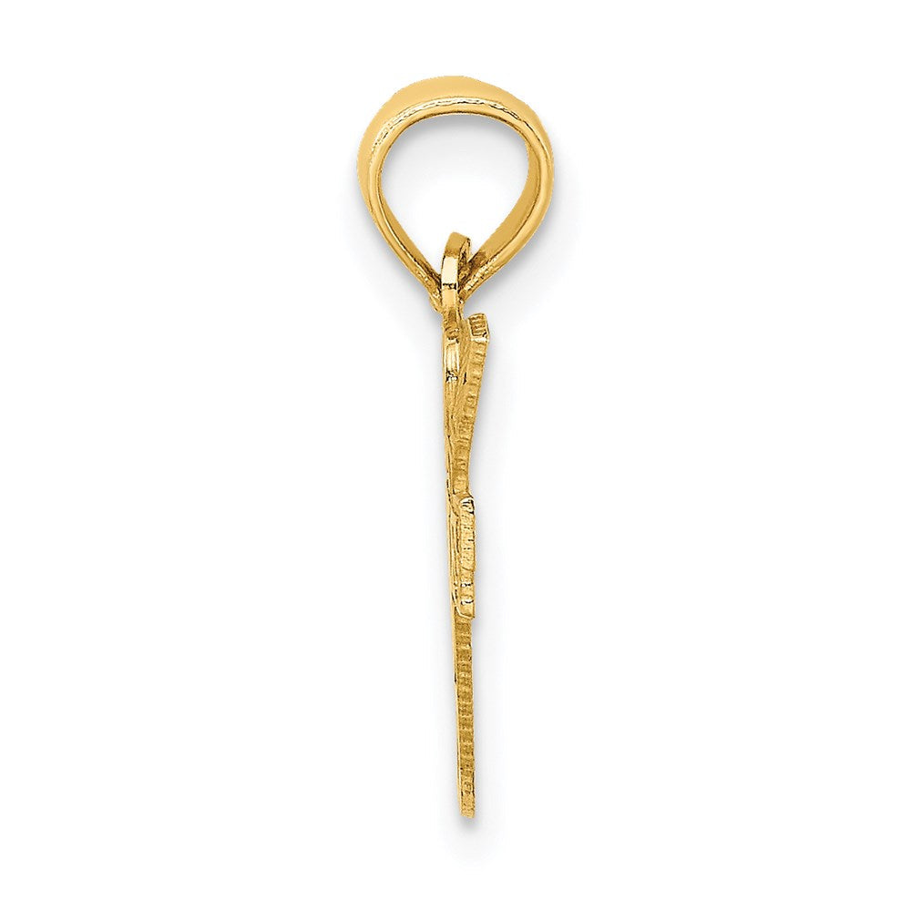 14K Gelbgold I Herz Golf Club und Kugel Charm