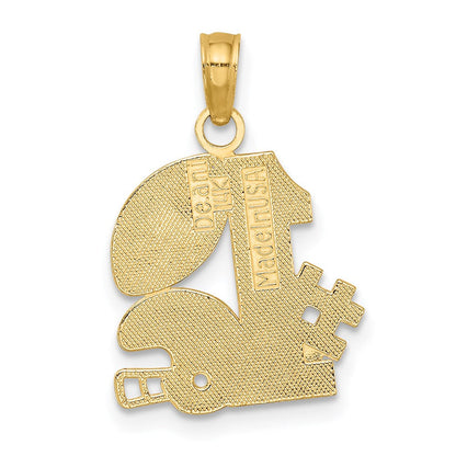 14K Gelbgold #1 Football mit Helm Charm