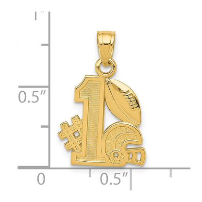 14K Gelbgold #1 Football mit Helm Charm