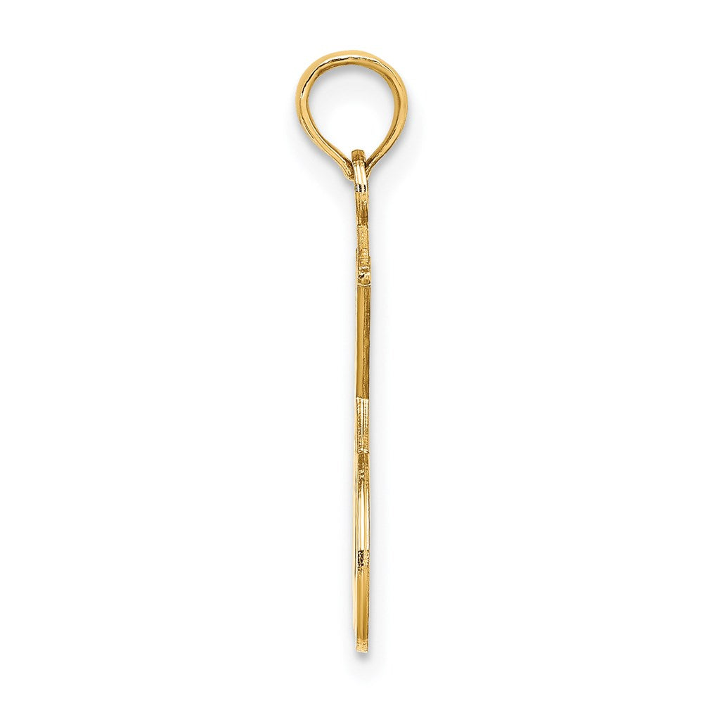 14K Gelbgold Doppelt Tennis Racket mit Kugel Charm