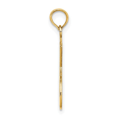 14K Gelbgold Doppelt Tennis Racket mit Kugel Charm