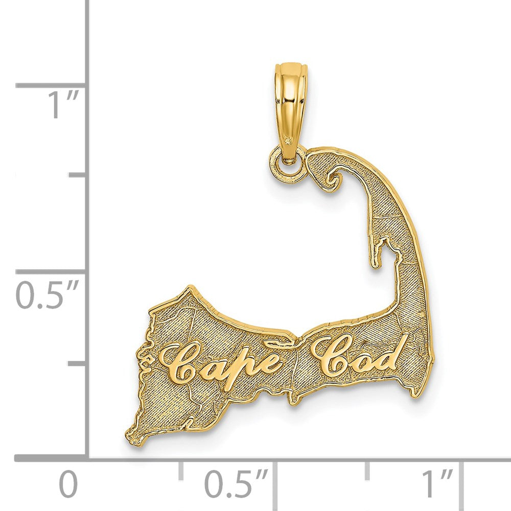 14K Gelbgold Cape Cod Karte Charm