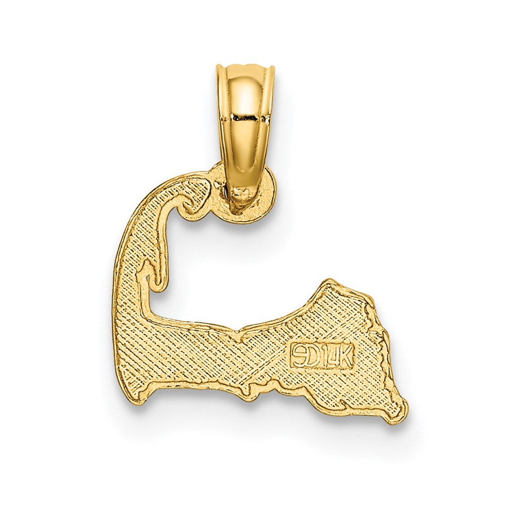 14K Gelbgold Cape Cod Karte Charm