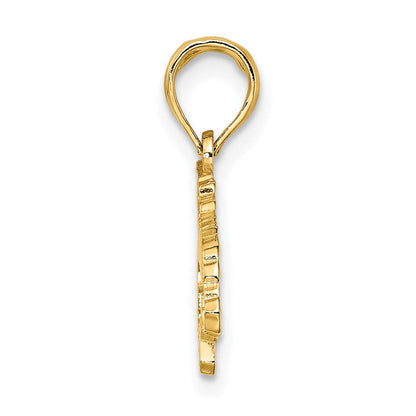 14K Gelbgold Strukturiert Jamaica Karte Charm