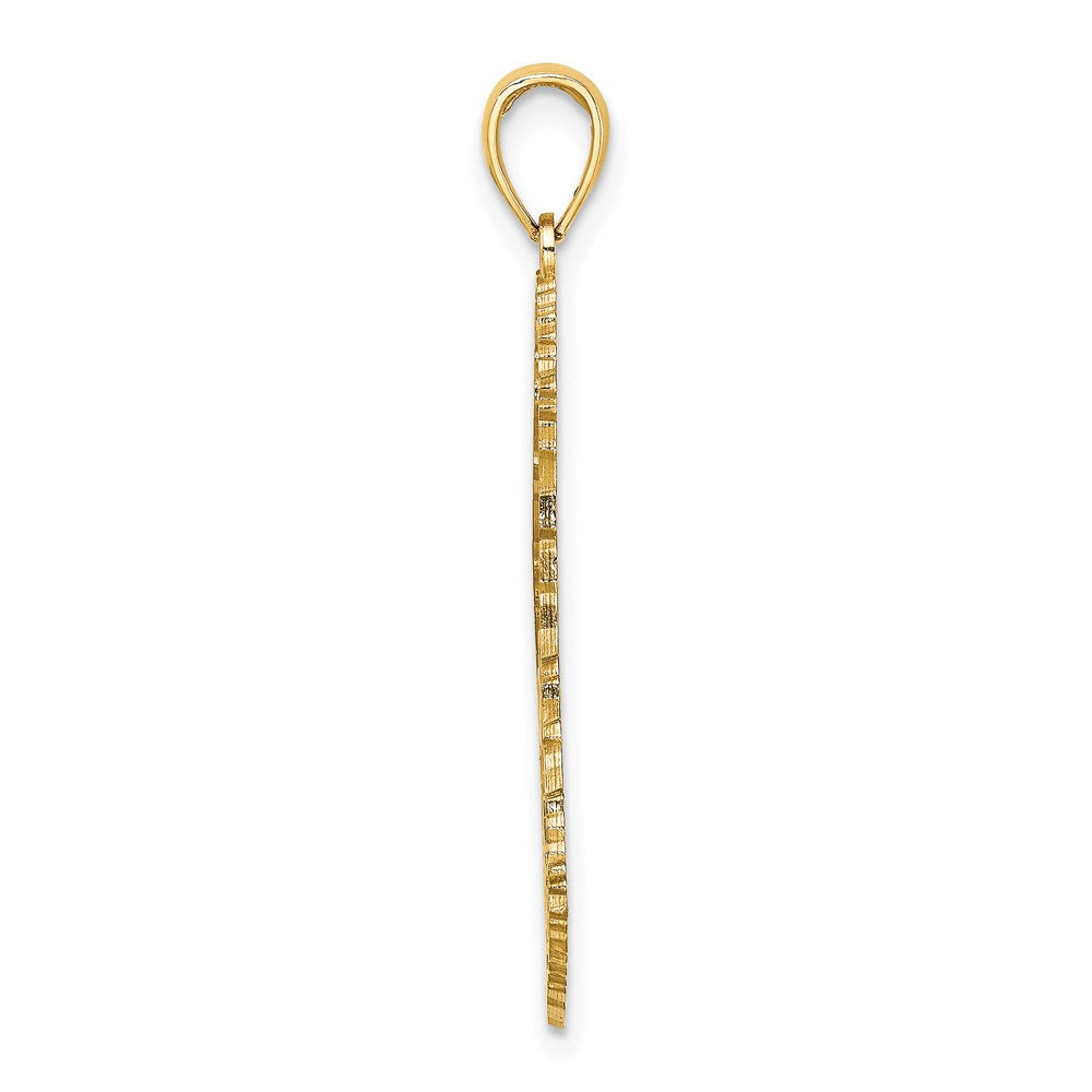 14K Gelbgold strukturierter BARBADOS-Karte-Charm
