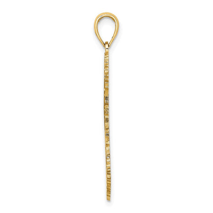 14K Gelbgold strukturierter BARBADOS-Karte-Charm