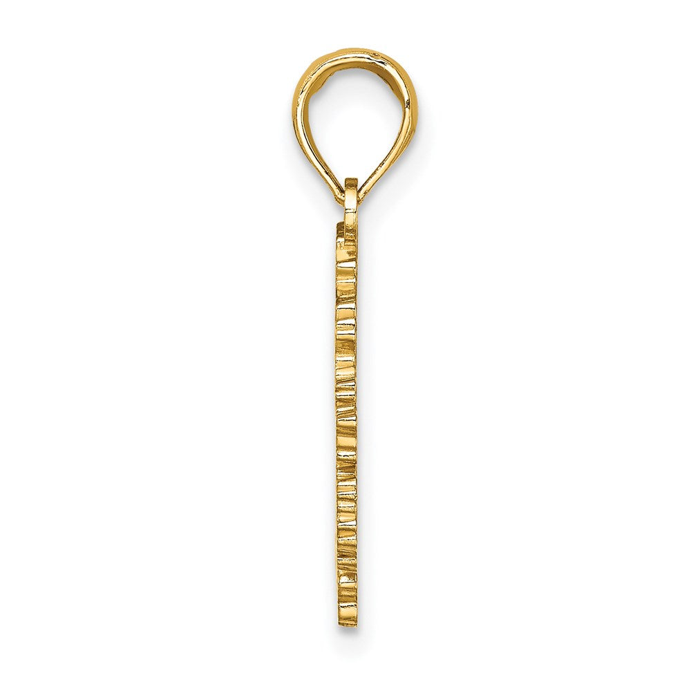 14K Gelbgold Charm „ANTIGUA“-Landkarte mit strukturierten und erhabenen Buchstaben