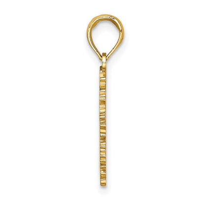 14K Gelbgold Charm „ANTIGUA“-Landkarte mit strukturierten und erhabenen Buchstaben