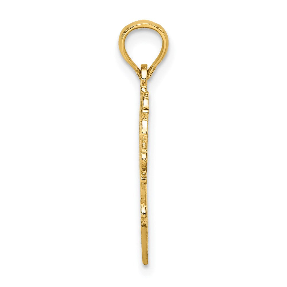 14K Gelbgold #1 Schreibschrift Oma in Herz Charm