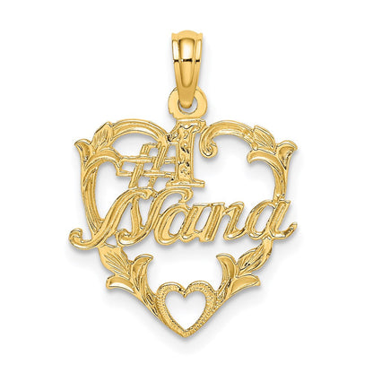 14K Gelbgold #1 Nana in Herz Charm