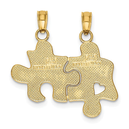 14K Gelbgold BEST FRIENDS Trennbarer Puzzleteile-Charm