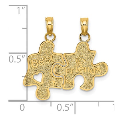 14K Gelbgold BEST FRIENDS Trennbarer Puzzleteile-Charm