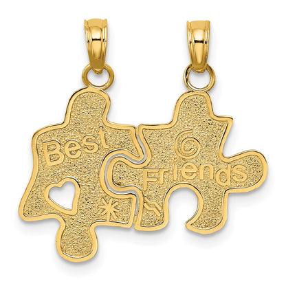 14K Gelbgold BEST FRIENDS Trennbarer Puzzleteile-Charm
