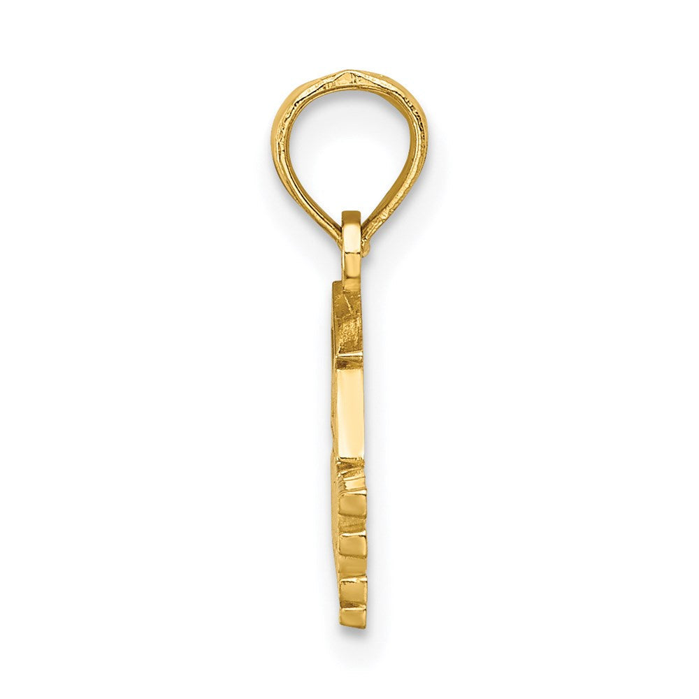 14K Gelbgold Poliert Graduate Under Cap Charm