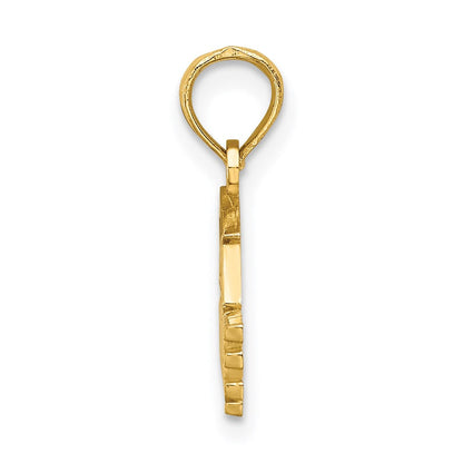 14K Gelbgold Poliert Graduate Under Cap Charm