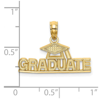 14K Gelbgold Poliert Graduate Under Cap Charm